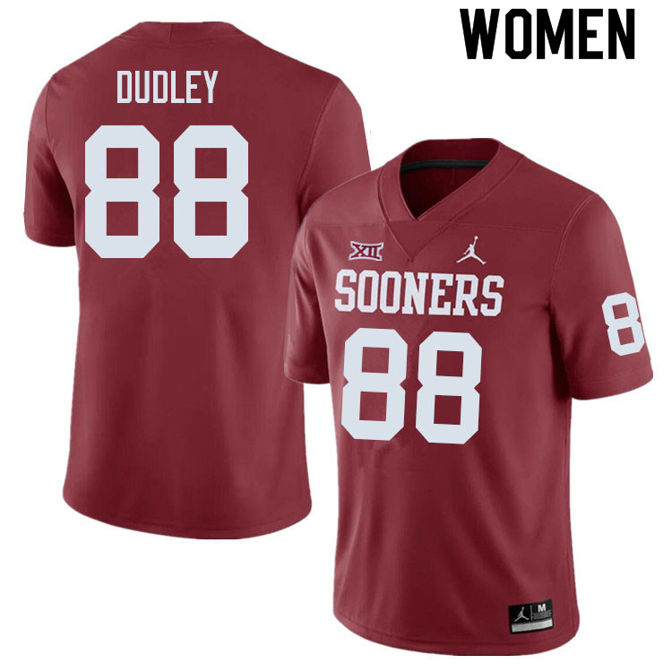 Women #88 Dallas Dudley Oklahoma Sooners College Football Jerseys Sale-Crimson
